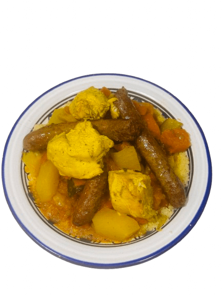Couscous traditionnel aux légumes de saison + 2 viandes au choix